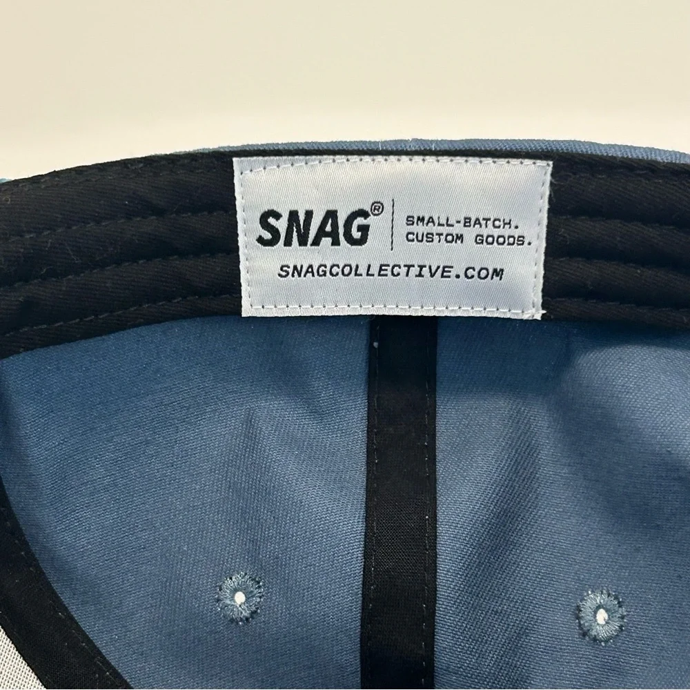 SNAG Snapback Cap, Steel Blue Solid, Adjustable Braided Rope Unisex Adults Hat